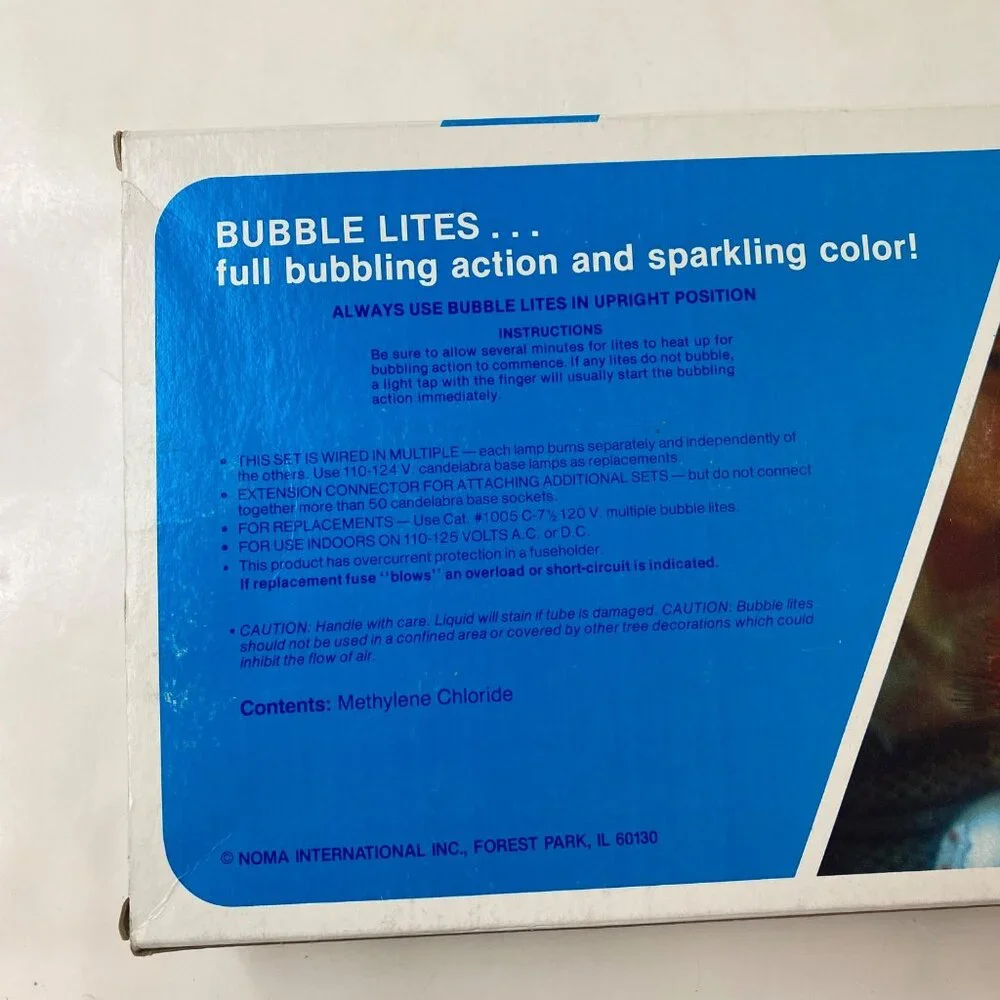 NOMA 7 Bubble Lite Set Christmas Lights With Colorful Action Overload Protection